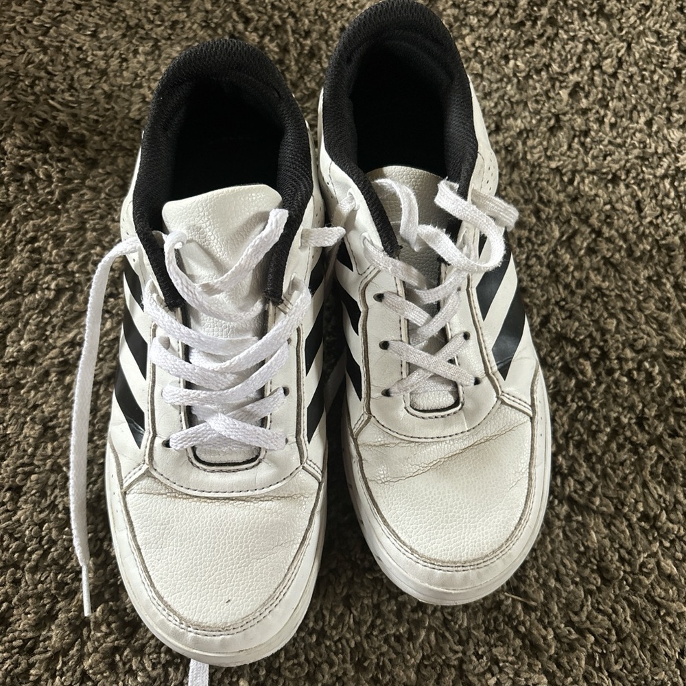 adidas Kids White and Black Sneakers